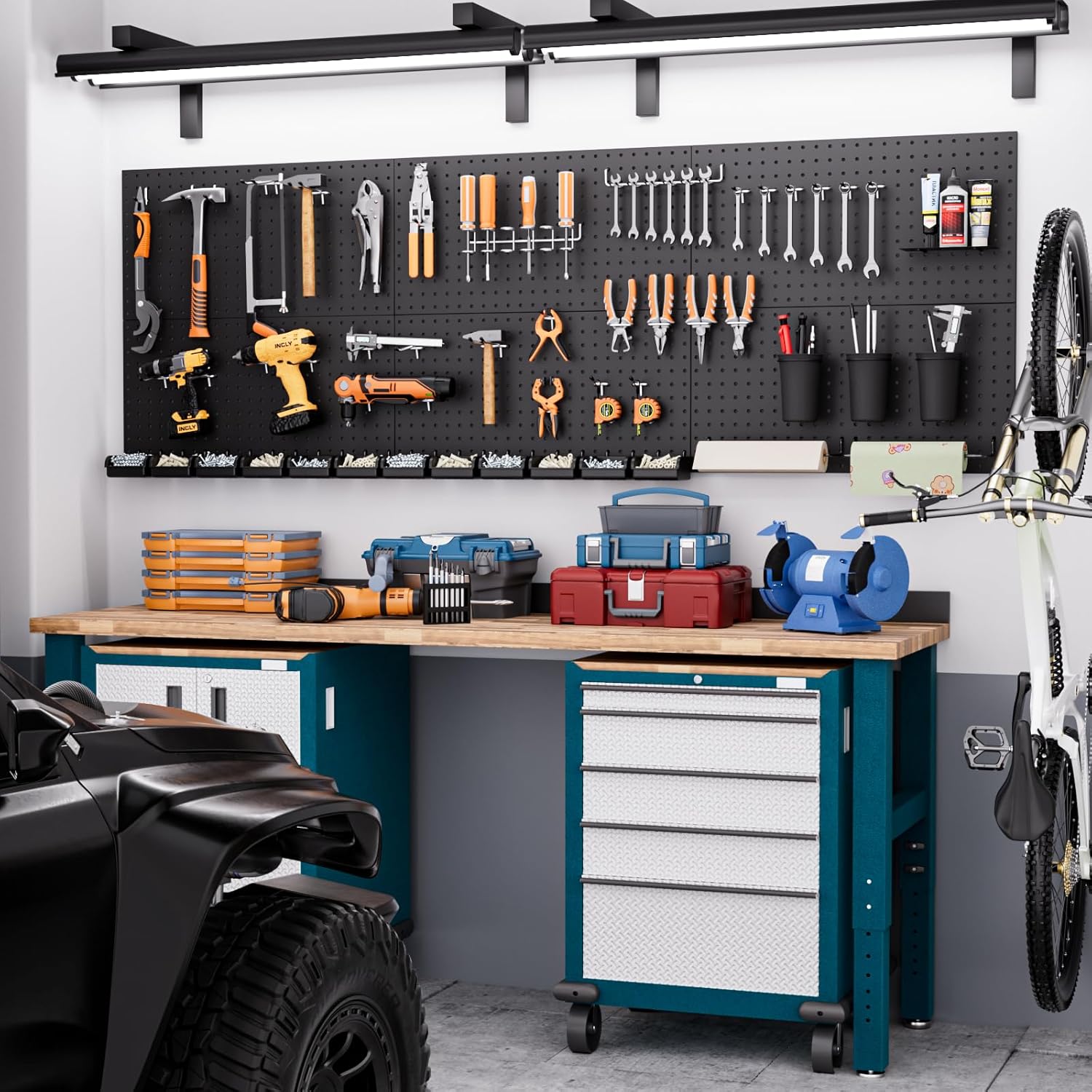 48x36 Inch Metal Pegboard Kit  - Tools For Garage Workshop avaliação e preço