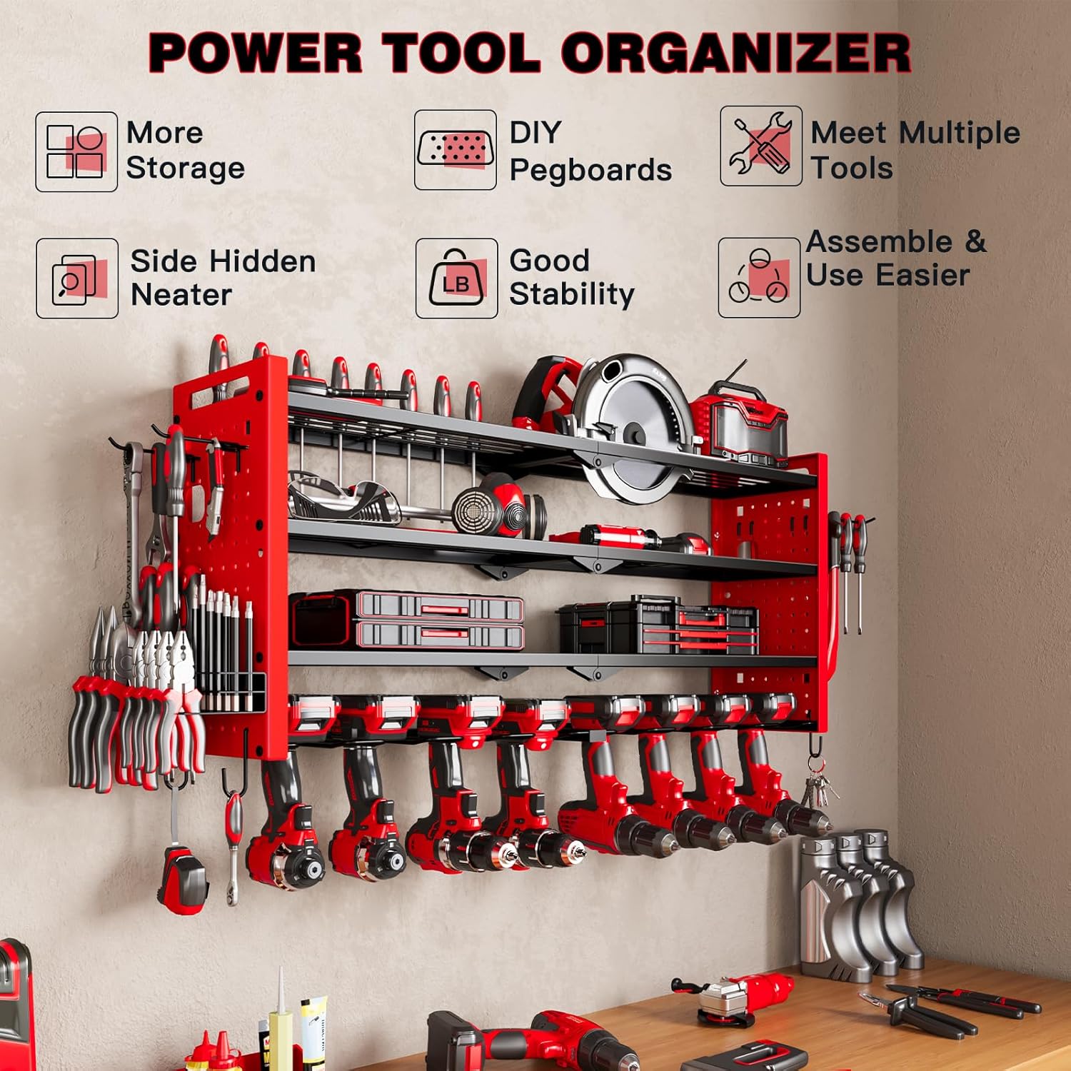 4-Layer Large Capacity Tool Ra - Tools For Garage Workshop avaliação e preço