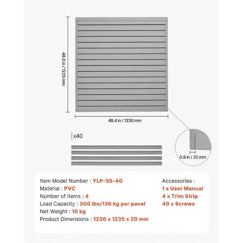 PVC Wall Plank 4 x 4 ft For Ga - Tools For Garage Workshop avaliação e preço