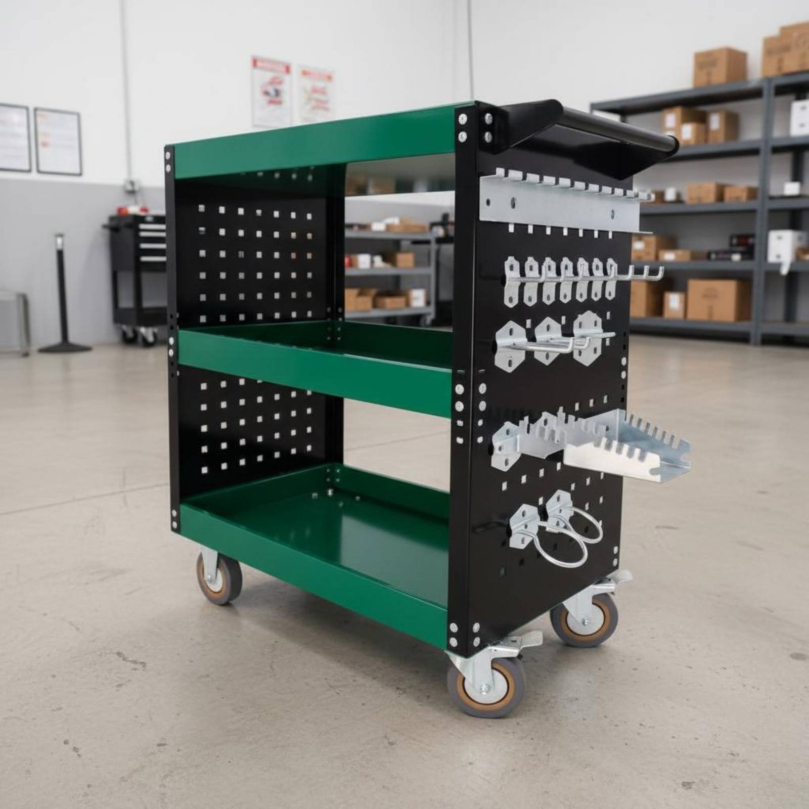 3-Tier Tool Cart Thickened Ste - Tools For Garage Workshop avaliação e preço