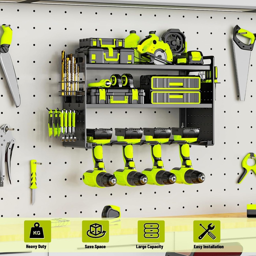 Wall Mount Tool Organizer with - Tools For Garage Workshop avaliação e preço
