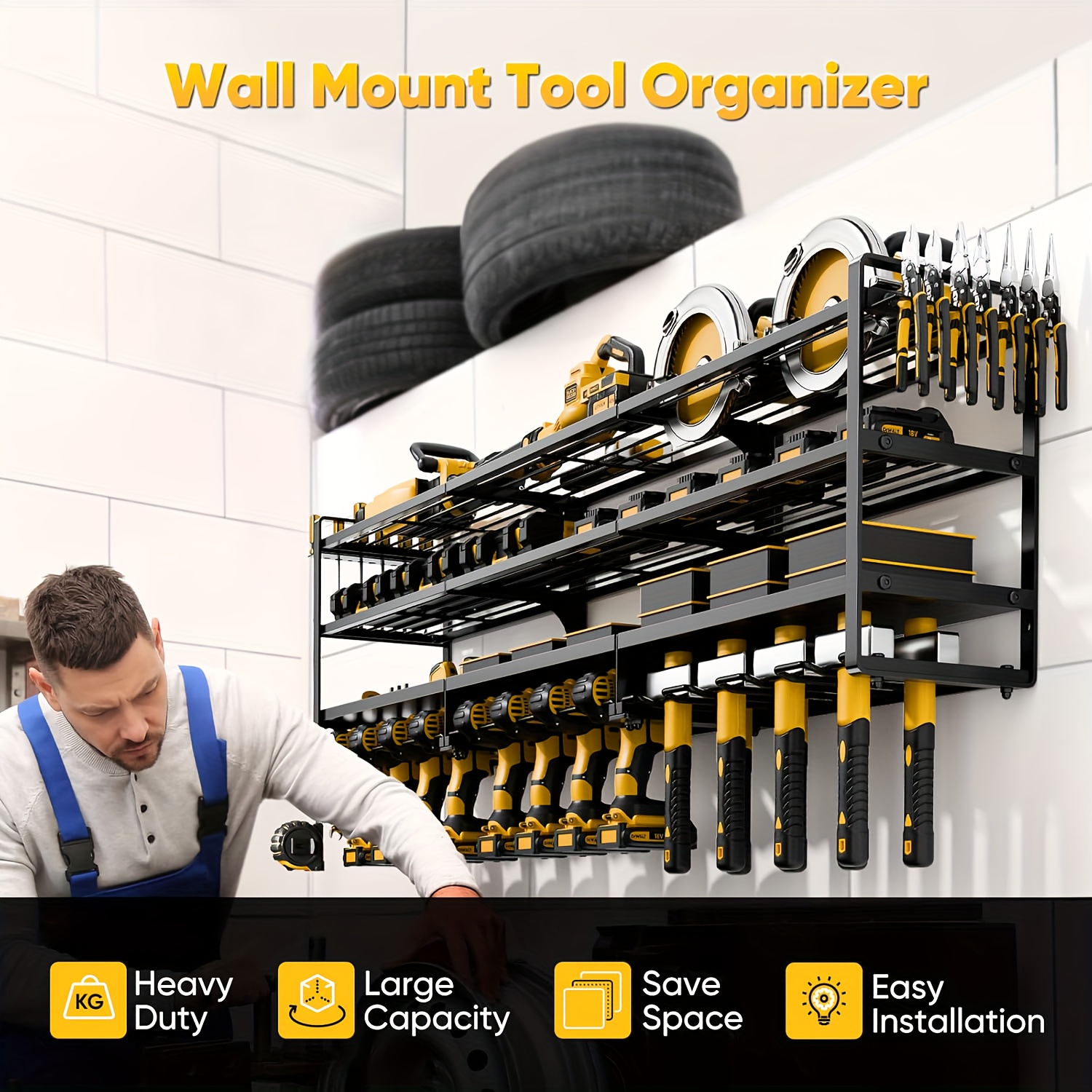 Large Power Tool Organizer Wal - Tools Use In The Workshop avaliação e preço