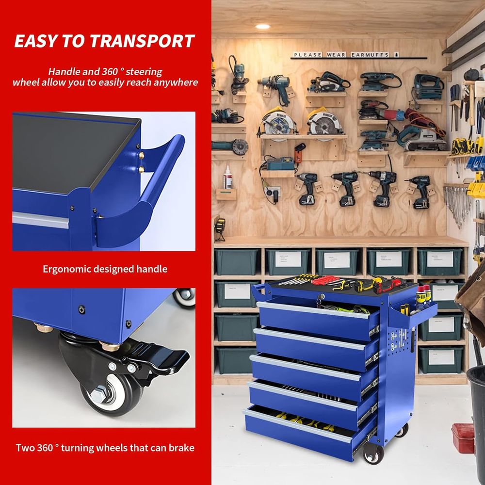 5 Drawer Wheeled Lockable Meta - Workshop Tools Needed avaliação e preço